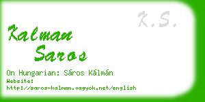 kalman saros business card